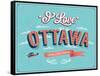 Vintage Greeting Card From Ottawa - Canada-MiloArt-Framed Stretched Canvas