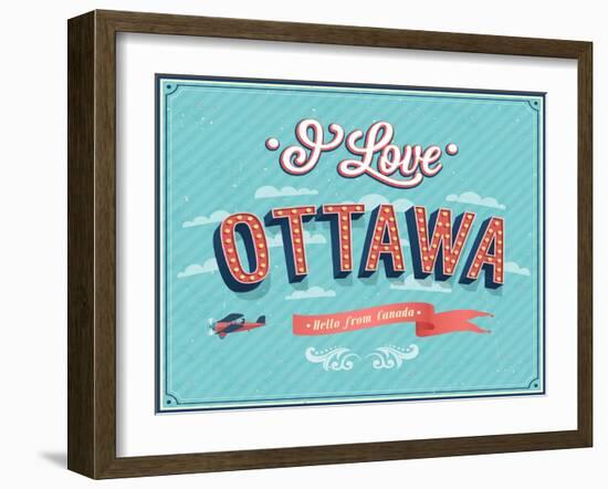 Vintage Greeting Card From Ottawa - Canada-MiloArt-Framed Art Print