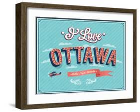 Vintage Greeting Card From Ottawa - Canada-MiloArt-Framed Art Print