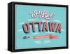 Vintage Greeting Card From Ottawa - Canada-MiloArt-Framed Stretched Canvas