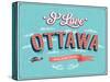 Vintage Greeting Card From Ottawa - Canada-MiloArt-Stretched Canvas