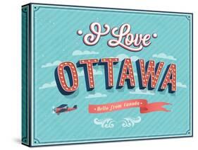 Vintage Greeting Card From Ottawa - Canada-MiloArt-Stretched Canvas