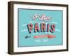 Vintage Greeting Card From Paris - France-MiloArt-Framed Art Print