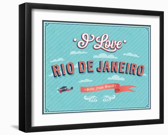 Vintage Greeting Card From Rio De Janeiro - Brazil-MiloArt-Framed Art Print