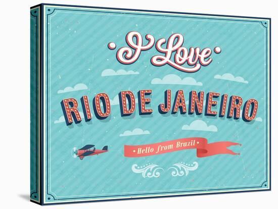 Vintage Greeting Card From Rio De Janeiro - Brazil-MiloArt-Stretched Canvas