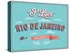 Vintage Greeting Card From Rio De Janeiro - Brazil-MiloArt-Stretched Canvas