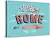 Vintage Greeting Card From Rome - Italy-MiloArt-Stretched Canvas