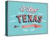 Vintage Greeting Card From Texas - Usa-MiloArt-Stretched Canvas