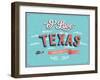 Vintage Greeting Card From Texas - Usa-MiloArt-Framed Art Print