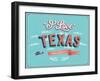 Vintage Greeting Card From Texas - Usa-MiloArt-Framed Art Print