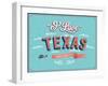 Vintage Greeting Card From Texas - Usa-MiloArt-Framed Art Print