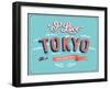 Vintage Greeting Card From Tokyo - Japan-MiloArt-Framed Art Print