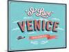 Vintage Greeting Card From Venice - Italy-MiloArt-Mounted Art Print