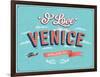 Vintage Greeting Card From Venice - Italy-MiloArt-Framed Art Print