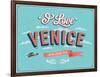 Vintage Greeting Card From Venice - Italy-MiloArt-Framed Art Print