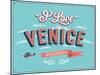 Vintage Greeting Card From Venice - Italy-MiloArt-Mounted Art Print