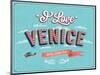 Vintage Greeting Card From Venice - Italy-MiloArt-Mounted Art Print