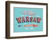 Vintage Greeting Card From Warsaw - Poland-MiloArt-Framed Art Print