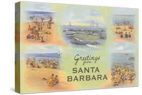 Vintage Greetings from Santa Barbara-null-Stretched Canvas