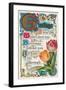 Vintage Greetings with Tulips-null-Framed Art Print