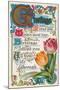 Vintage Greetings with Tulips-null-Mounted Art Print