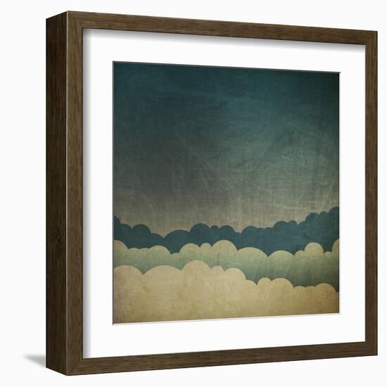 Vintage Grunge Sky Background-pashabo-Framed Art Print