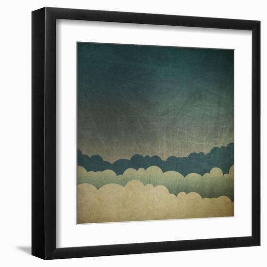 Vintage Grunge Sky Background-pashabo-Framed Art Print