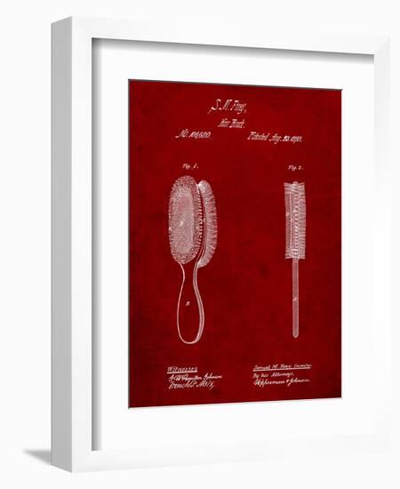 Vintage Hair Brush Patent-Cole Borders-Framed Art Print