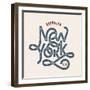 Vintage Hand Lettered Textured New York Brooklyn T Shirt Apparel Fashion Print Retro Old School Tee-Tortuga-Framed Art Print