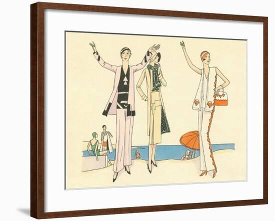 Vintage Haute Couture Beach Wear-null-Framed Art Print