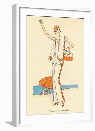 Vintage Haute Couture Beach Wear-null-Framed Art Print