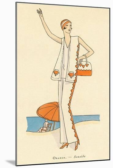 Vintage Haute Couture Beach Wear-null-Mounted Art Print