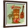 Vintage Hawaiian Postcard-elfivetrov-Framed Art Print