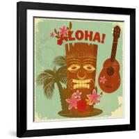 Vintage Hawaiian Postcard-elfivetrov-Framed Art Print