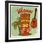 Vintage Hawaiian Postcard-elfivetrov-Framed Art Print