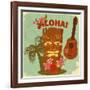 Vintage Hawaiian Postcard-elfivetrov-Framed Art Print