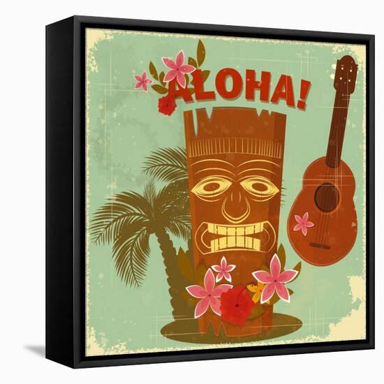 Vintage Hawaiian Postcard-elfivetrov-Framed Stretched Canvas