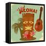 Vintage Hawaiian Postcard-elfivetrov-Framed Stretched Canvas