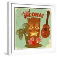 Vintage Hawaiian Postcard-elfivetrov-Framed Art Print