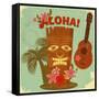 Vintage Hawaiian Postcard-elfivetrov-Framed Stretched Canvas