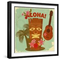 Vintage Hawaiian Postcard-elfivetrov-Framed Premium Giclee Print