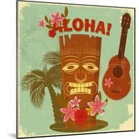 Vintage Hawaiian Postcard-elfivetrov-Mounted Premium Giclee Print