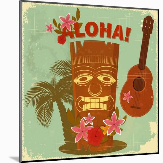 Vintage Hawaiian Postcard-elfivetrov-Mounted Art Print