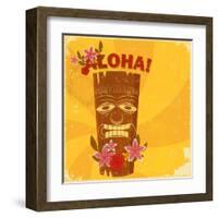 Vintage Hawaiian Postcard-elfivetrov-Framed Art Print