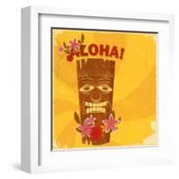 Vintage Hawaiian Postcard-elfivetrov-Framed Art Print