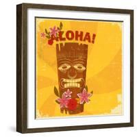 Vintage Hawaiian Postcard-elfivetrov-Framed Art Print