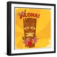 Vintage Hawaiian Postcard-elfivetrov-Framed Art Print