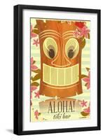 Vintage Hawaiian Tiki Postcard-elfivetrov-Framed Art Print