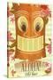 Vintage Hawaiian Tiki Postcard-elfivetrov-Stretched Canvas