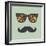 Vintage Hipster Background. Sunglasses and Mustache-AnnaKukhmar-Framed Art Print